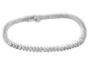 2 Prong Tennis Bracelet White